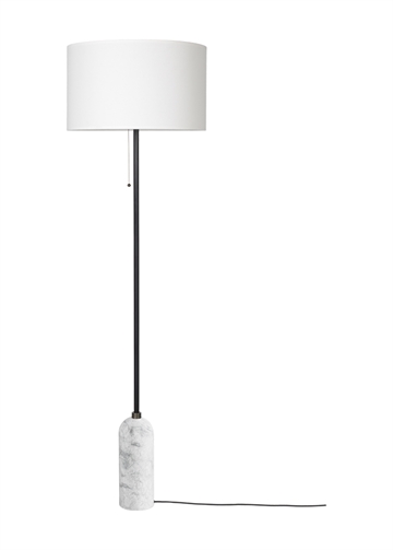 Gravity Gulvlampe, Hvid Marmor/Hvid